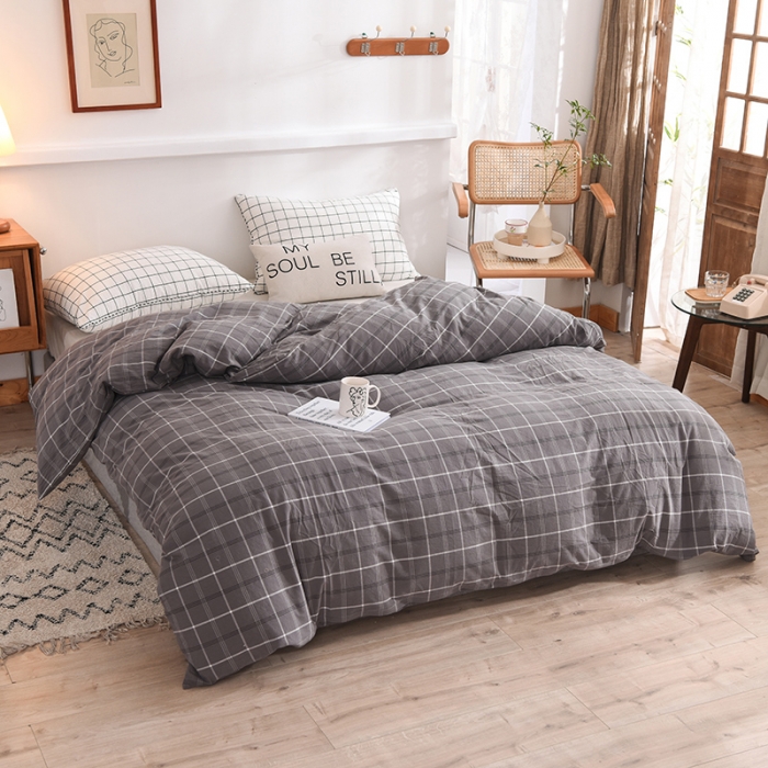 91家纺网 家纺一手货源 找家纺 甜之梦2025新款水洗棉单品被套（任何尺寸都可以定做） 千茉灰