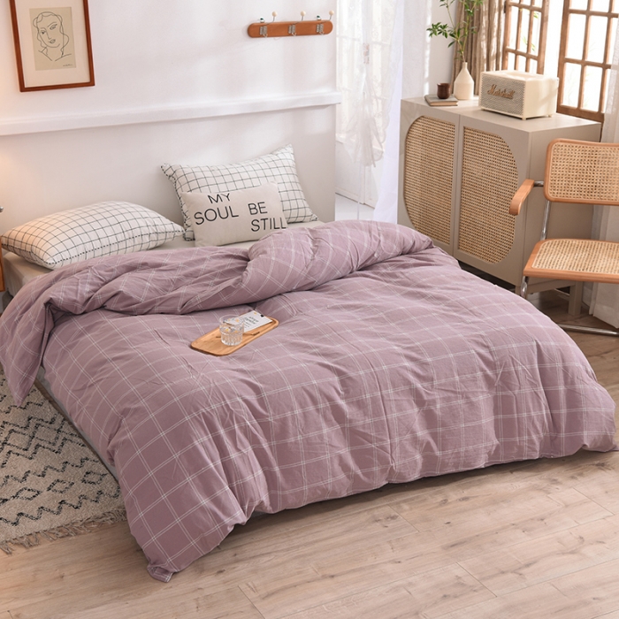 91家纺网 家纺一手货源 找家纺 甜之梦2025新款水洗棉单品被套（任何尺寸都可以定做） 浅紫布丁