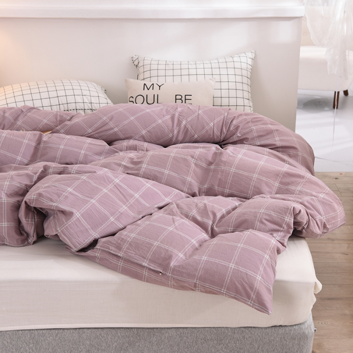 91家纺网 家纺一手货源 找家纺 甜之梦2025新款水洗棉单品被套（任何尺寸都可以定做） 浅紫布丁