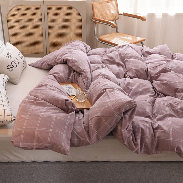 91家纺网 家纺一手货源 找家纺 甜之梦2025新款水洗棉单品被套（任何尺寸都可以定做） 浅紫布丁