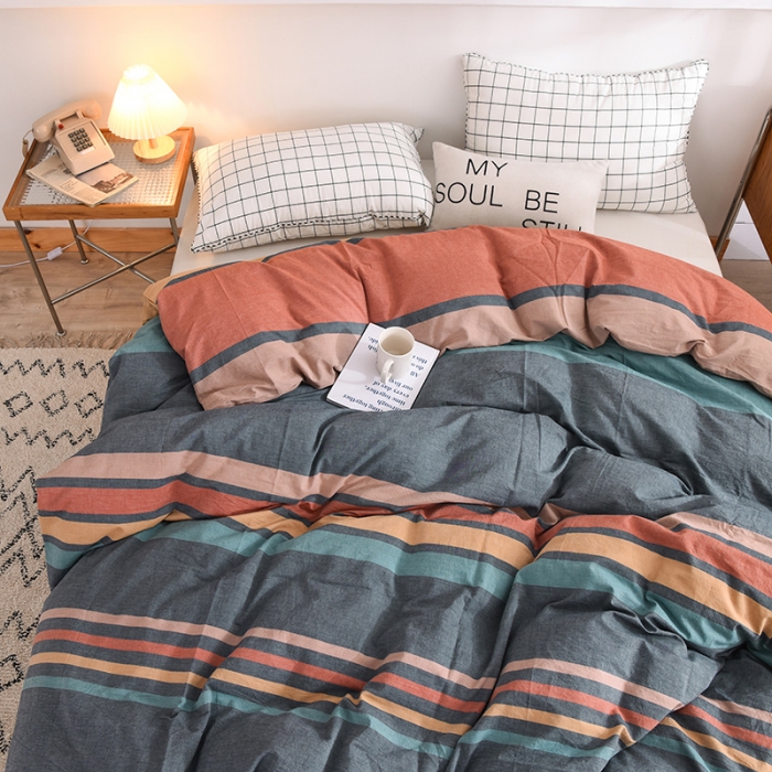 91家纺网 家纺一手货源 找家纺 甜之梦2025新款水洗棉单品被套（任何尺寸都可以定做） 西雅图彩条