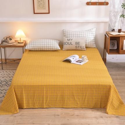 91家纺网 家纺一手货源 找家纺 甜之梦2025新款水洗棉单品床单（任何尺寸都可以定做） 朴美黄