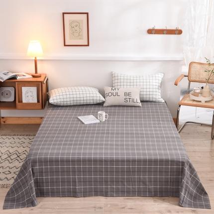 91家纺网 家纺一手货源 找家纺 甜之梦2025新款水洗棉单品床单（任何尺寸都可以定做） 千茉灰