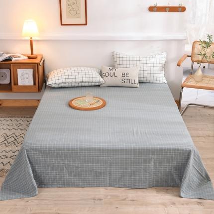 甜之梦2025新款水洗棉单品床单（任何尺寸都可以定做） 古雅蓝灰