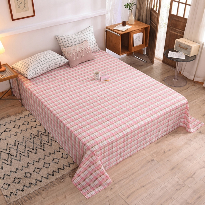 91家纺网 家纺一手货源 找家纺 甜之梦2025新款水洗棉单品床单（任何尺寸都可以定做） 花语粉