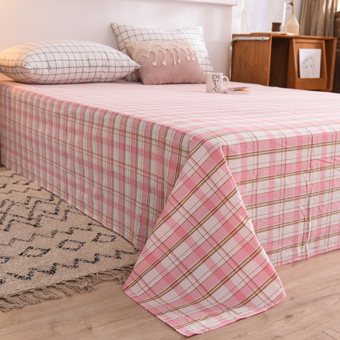 91家纺网 家纺一手货源 找家纺 甜之梦2025新款水洗棉单品床单（任何尺寸都可以定做） 花语粉