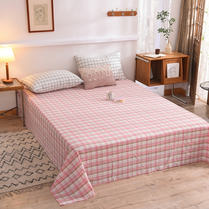 91家纺网 家纺一手货源 找家纺 甜之梦2025新款水洗棉单品床单（任何尺寸都可以定做） 花语粉