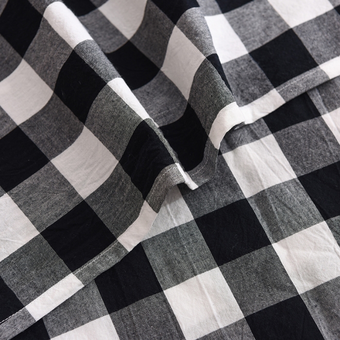 91家纺网 家纺一手货源 找家纺 甜之梦2025新款水洗棉单品床单（任何尺寸都可以定做） 经典黑格