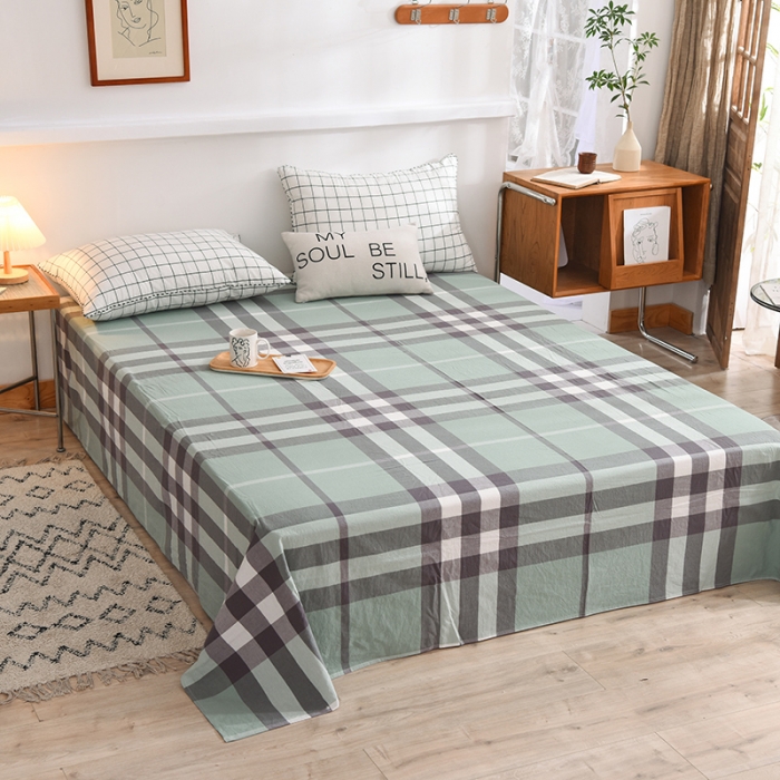 91家纺网 家纺一手货源 找家纺 甜之梦2025新款水洗棉单品床单（任何尺寸都可以定做） 摩卡青绿