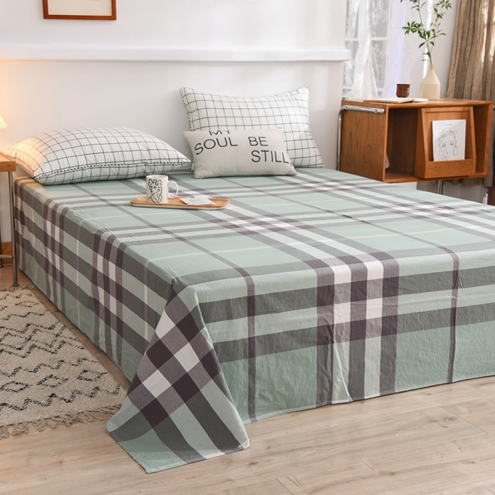 91家纺网 家纺一手货源 找家纺 甜之梦2025新款水洗棉单品床单（任何尺寸都可以定做） 摩卡青绿