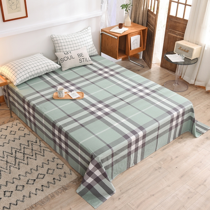 91家纺网 家纺一手货源 找家纺 甜之梦2025新款水洗棉单品床单（任何尺寸都可以定做） 摩卡青绿