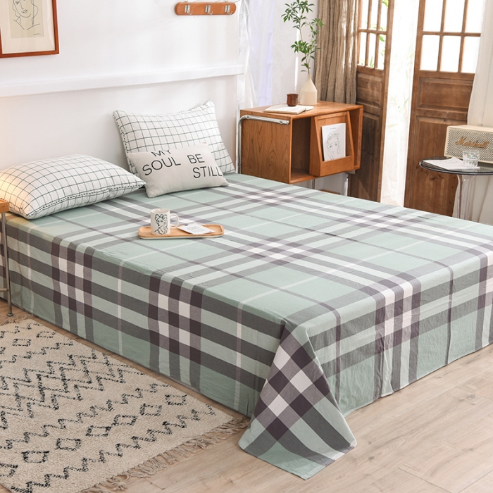 91家纺网 家纺一手货源 找家纺 甜之梦2025新款水洗棉单品床单（任何尺寸都可以定做） 摩卡青绿