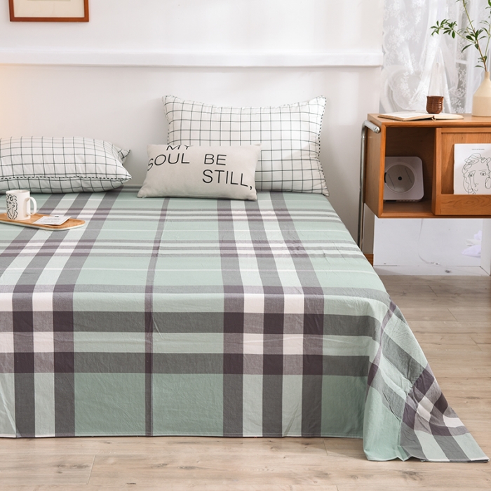 91家纺网 家纺一手货源 找家纺 甜之梦2025新款水洗棉单品床单（任何尺寸都可以定做） 摩卡青绿