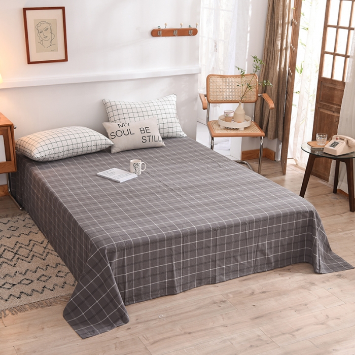 91家纺网 家纺一手货源 找家纺 甜之梦2025新款水洗棉单品床单（任何尺寸都可以定做） 千茉灰