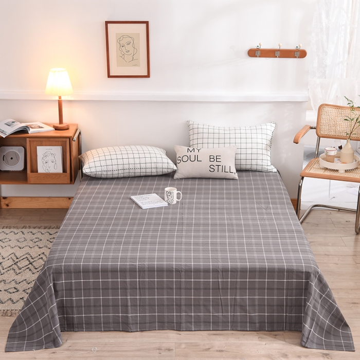 91家纺网 家纺一手货源 找家纺 甜之梦2025新款水洗棉单品床单（任何尺寸都可以定做） 千茉灰