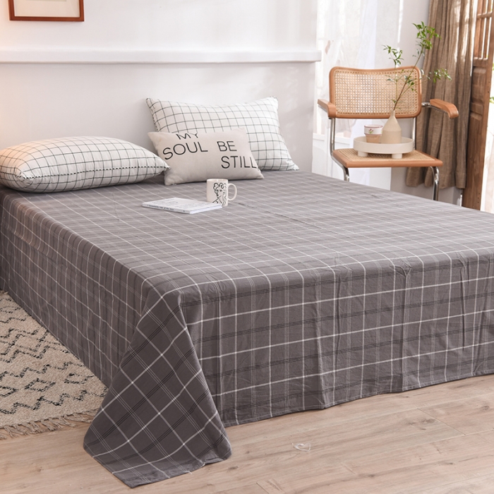 91家纺网 家纺一手货源 找家纺 甜之梦2025新款水洗棉单品床单（任何尺寸都可以定做） 千茉灰