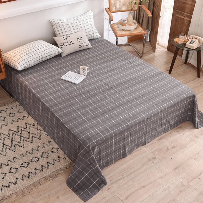 91家纺网 家纺一手货源 找家纺 甜之梦2025新款水洗棉单品床单（任何尺寸都可以定做） 千茉灰