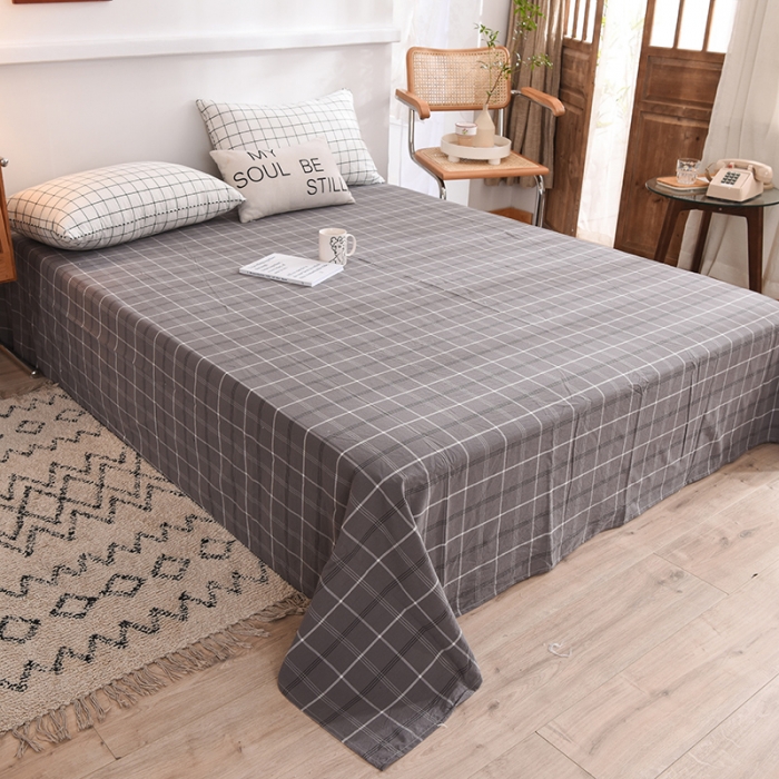 91家纺网 家纺一手货源 找家纺 甜之梦2025新款水洗棉单品床单（任何尺寸都可以定做） 千茉灰