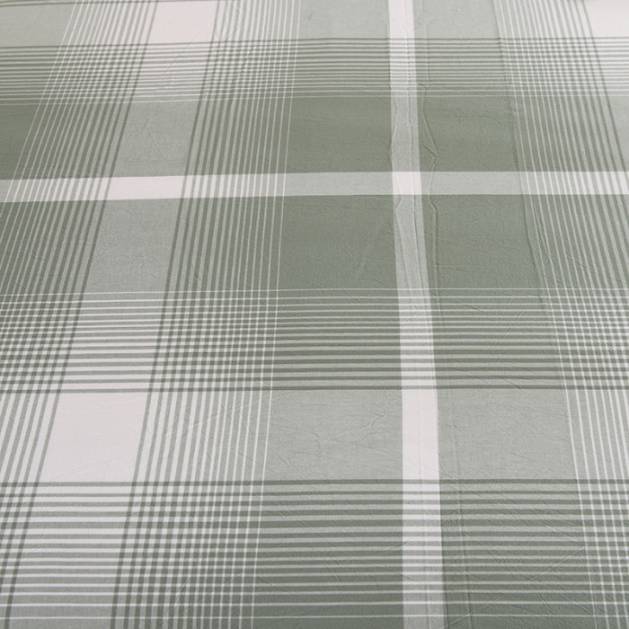 91家纺网 家纺一手货源 找家纺 甜之梦2025新款水洗棉单品床单（任何尺寸都可以定做） 浅绿大格