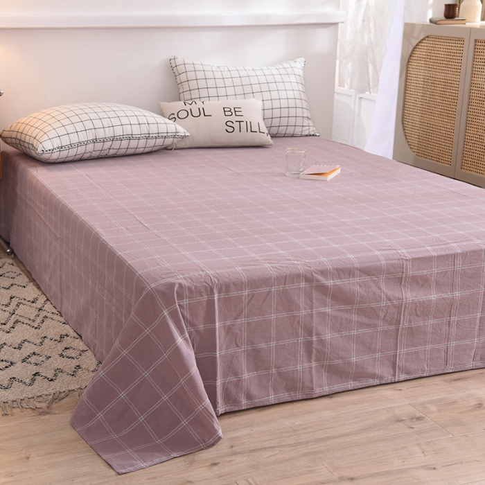 91家纺网 家纺一手货源 找家纺 甜之梦2025新款水洗棉单品床单（任何尺寸都可以定做） 浅紫布丁