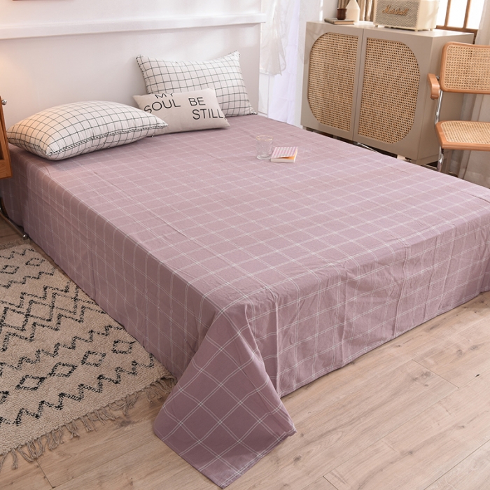 91家纺网 家纺一手货源 找家纺 甜之梦2025新款水洗棉单品床单（任何尺寸都可以定做） 浅紫布丁