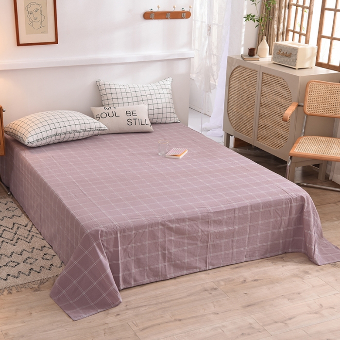 91家纺网 家纺一手货源 找家纺 甜之梦2025新款水洗棉单品床单（任何尺寸都可以定做） 浅紫布丁