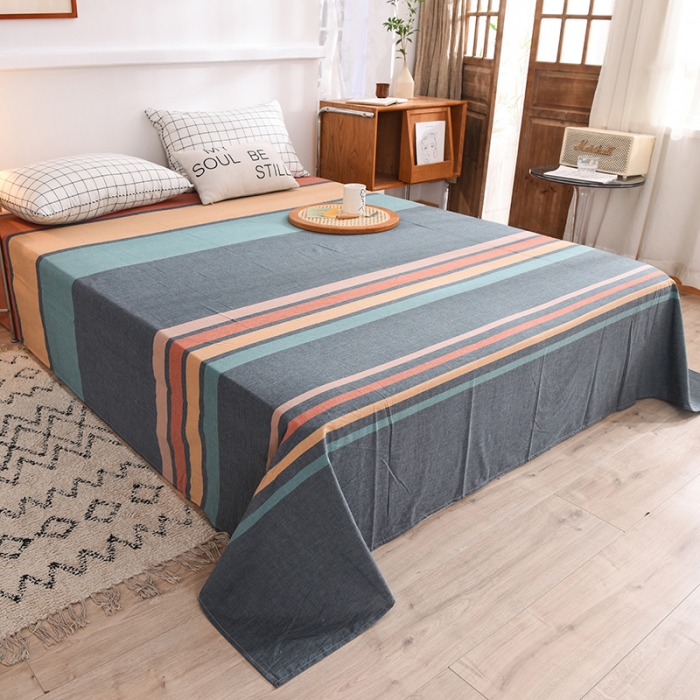 91家纺网 家纺一手货源 找家纺 甜之梦2025新款水洗棉单品床单（任何尺寸都可以定做） 西雅图彩条