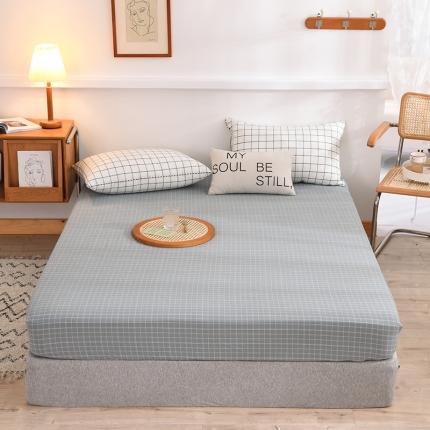 91家纺网 家纺一手货源 找家纺 甜之梦2025水洗棉单品床笠（任何尺寸都可以定做） 古雅蓝灰