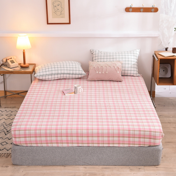 91家纺网 家纺一手货源 找家纺 甜之梦2025水洗棉单品床笠（任何尺寸都可以定做） 花语粉