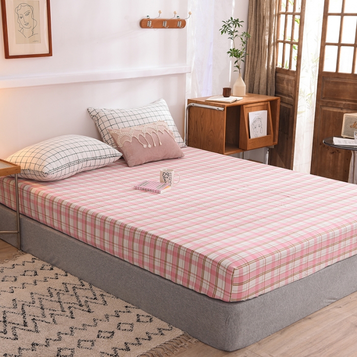 91家纺网 家纺一手货源 找家纺 甜之梦2025水洗棉单品床笠（任何尺寸都可以定做） 花语粉