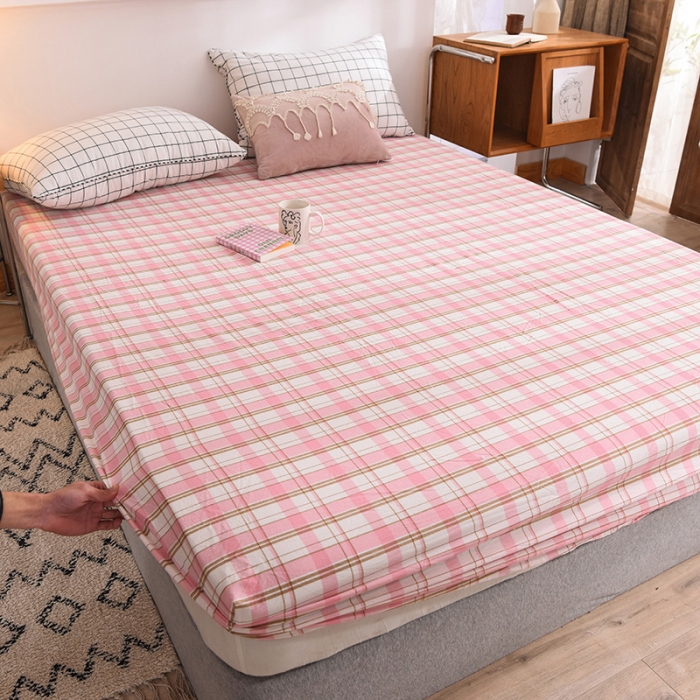 91家纺网 家纺一手货源 找家纺 甜之梦2025水洗棉单品床笠（任何尺寸都可以定做） 花语粉