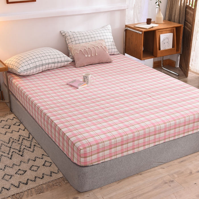 91家纺网 家纺一手货源 找家纺 甜之梦2025水洗棉单品床笠（任何尺寸都可以定做） 花语粉