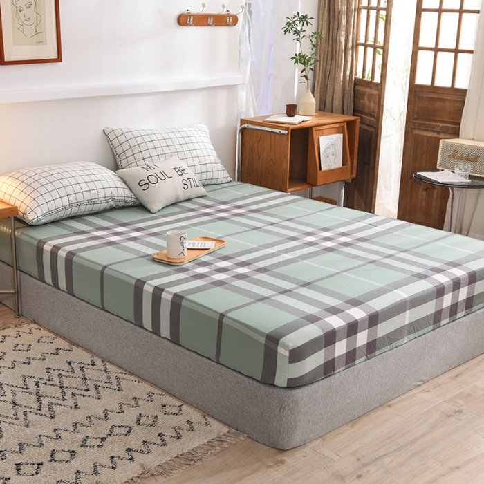 91家纺网 家纺一手货源 找家纺 甜之梦2025水洗棉单品床笠（任何尺寸都可以定做） 摩卡青绿