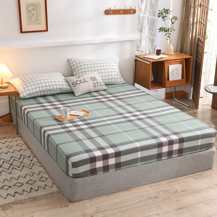 91家纺网 家纺一手货源 找家纺 甜之梦2025水洗棉单品床笠（任何尺寸都可以定做） 摩卡青绿