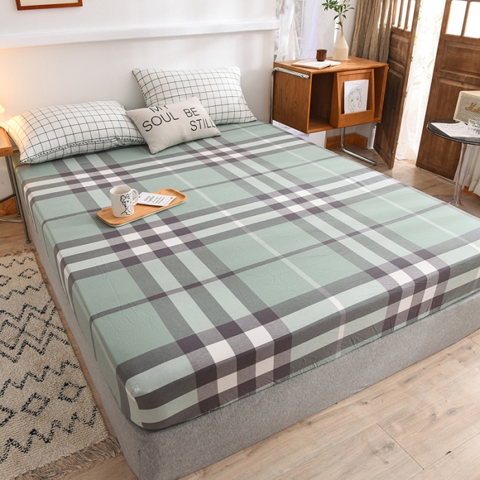 91家纺网 家纺一手货源 找家纺 甜之梦2025水洗棉单品床笠（任何尺寸都可以定做） 摩卡青绿