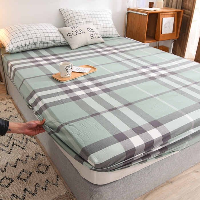 91家纺网 家纺一手货源 找家纺 甜之梦2025水洗棉单品床笠（任何尺寸都可以定做） 摩卡青绿