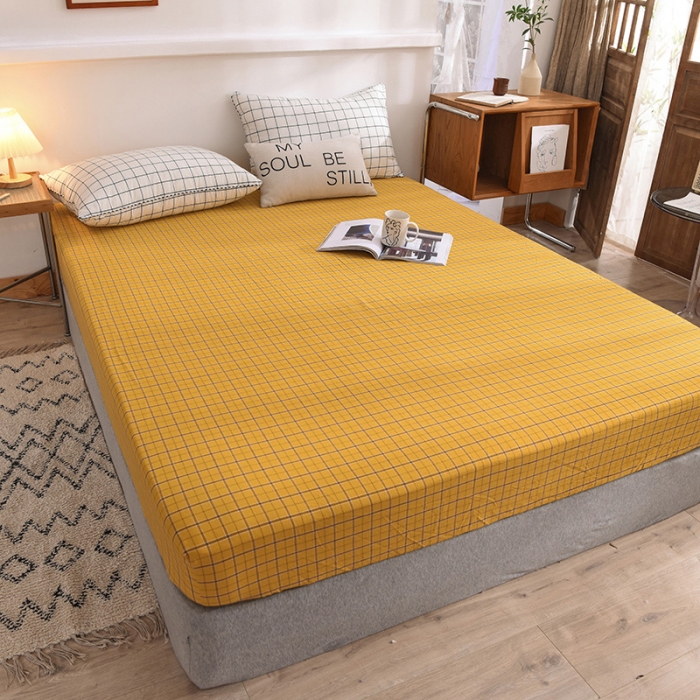 91家纺网 家纺一手货源 找家纺 甜之梦2025水洗棉单品床笠（任何尺寸都可以定做） 朴美黄