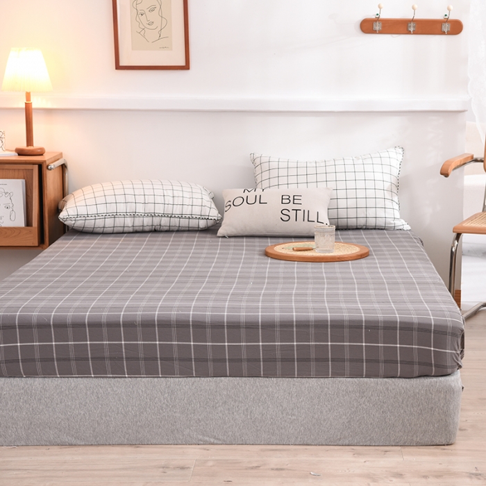 91家纺网 家纺一手货源 找家纺 甜之梦2025水洗棉单品床笠（任何尺寸都可以定做） 千茉灰