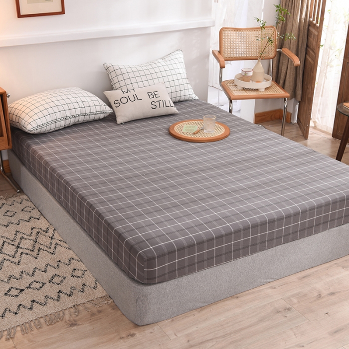 91家纺网 家纺一手货源 找家纺 甜之梦2025水洗棉单品床笠（任何尺寸都可以定做） 千茉灰