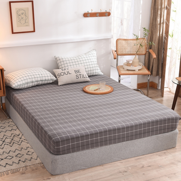 91家纺网 家纺一手货源 找家纺 甜之梦2025水洗棉单品床笠（任何尺寸都可以定做） 千茉灰