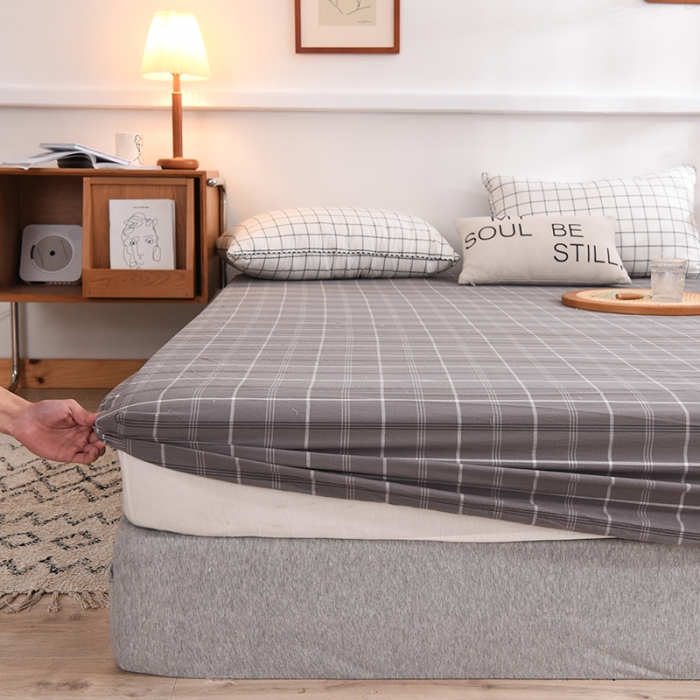 91家纺网 家纺一手货源 找家纺 甜之梦2025水洗棉单品床笠（任何尺寸都可以定做） 千茉灰