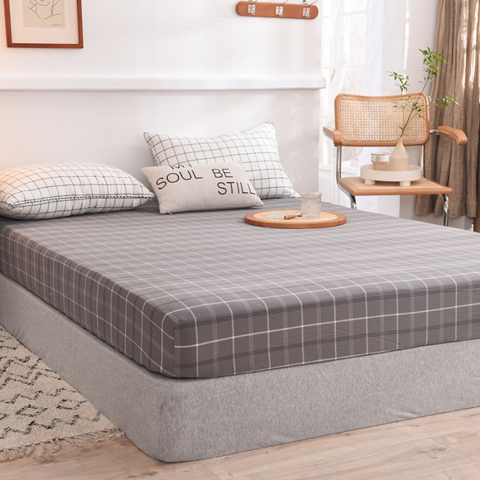 91家纺网 家纺一手货源 找家纺 甜之梦2025水洗棉单品床笠（任何尺寸都可以定做） 千茉灰