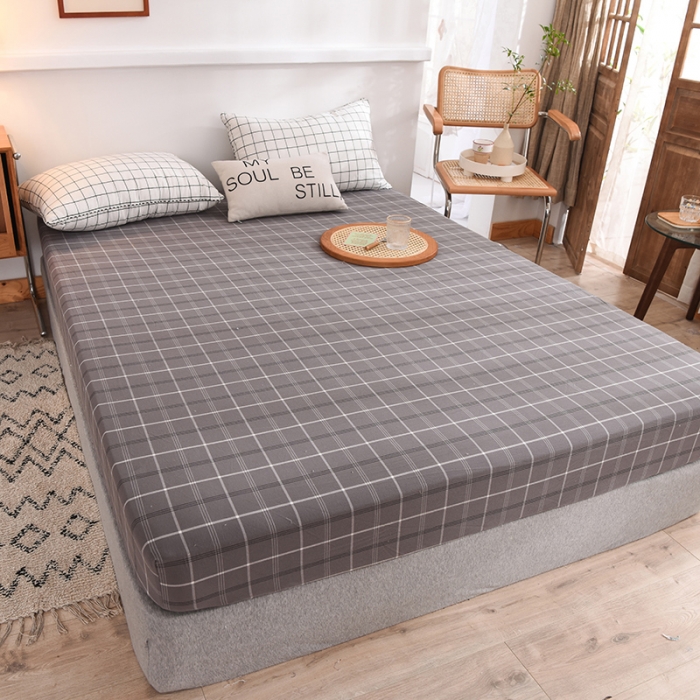 91家纺网 家纺一手货源 找家纺 甜之梦2025水洗棉单品床笠（任何尺寸都可以定做） 千茉灰