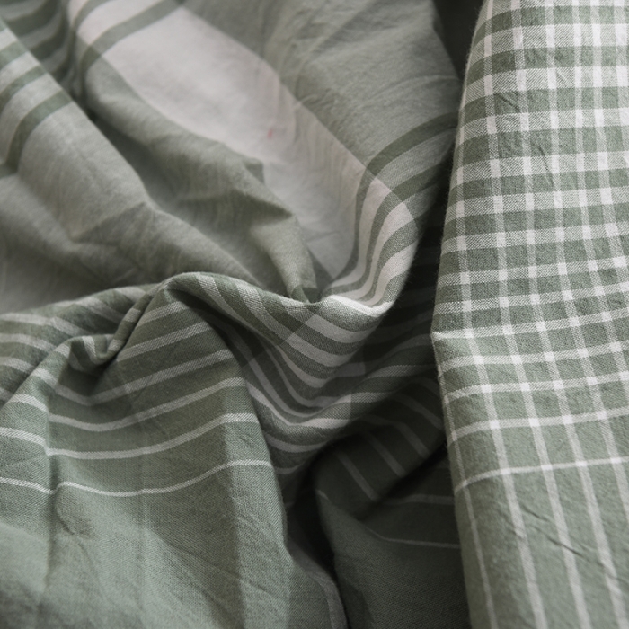 91家纺网 家纺一手货源 找家纺 甜之梦2025水洗棉单品床笠（任何尺寸都可以定做） 浅绿大格