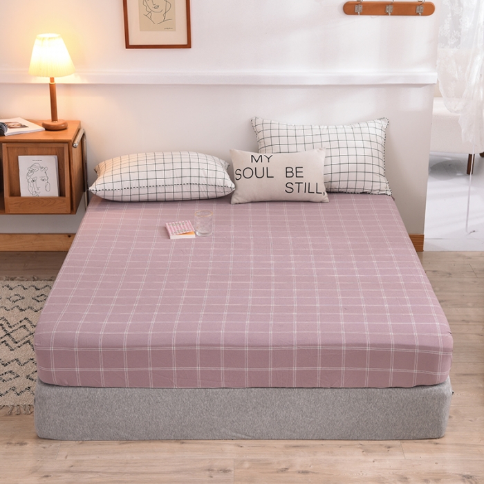 91家纺网 家纺一手货源 找家纺 甜之梦2025水洗棉单品床笠（任何尺寸都可以定做） 浅紫布丁