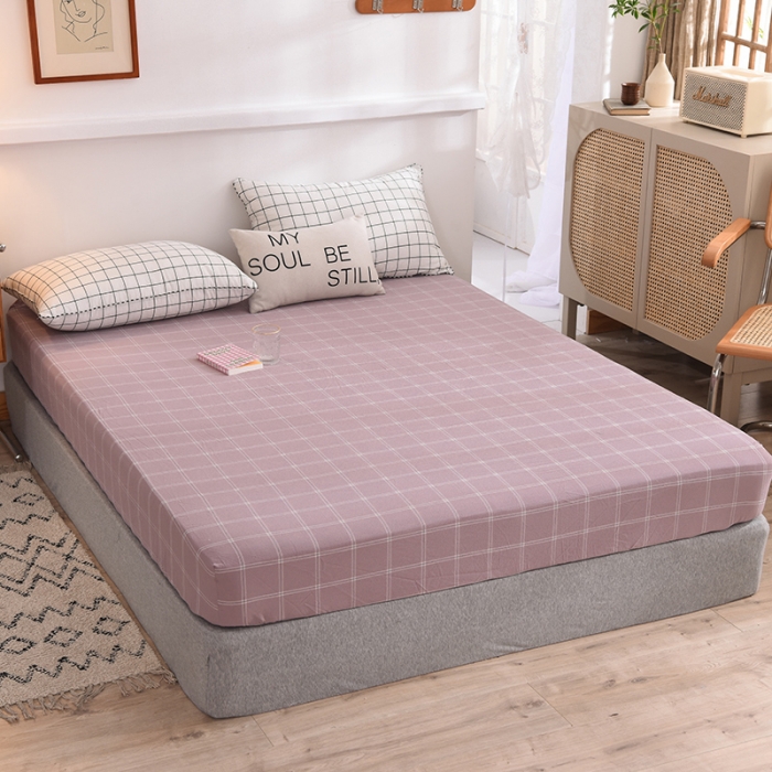 91家纺网 家纺一手货源 找家纺 甜之梦2025水洗棉单品床笠（任何尺寸都可以定做） 浅紫布丁