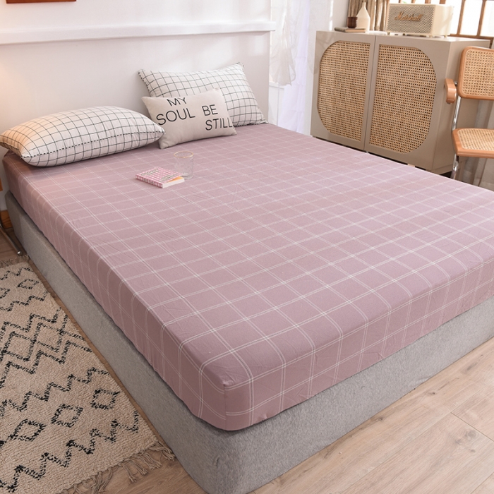 91家纺网 家纺一手货源 找家纺 甜之梦2025水洗棉单品床笠（任何尺寸都可以定做） 浅紫布丁