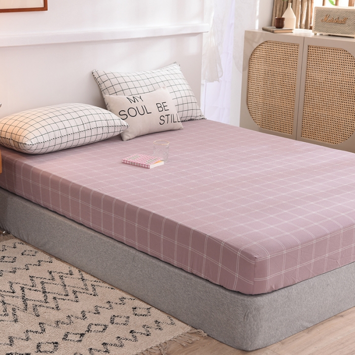 91家纺网 家纺一手货源 找家纺 甜之梦2025水洗棉单品床笠（任何尺寸都可以定做） 浅紫布丁