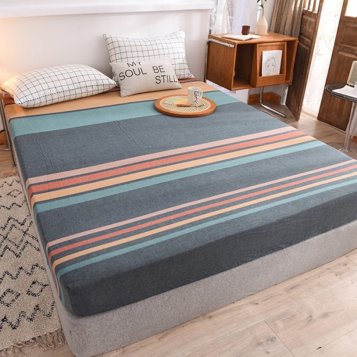 91家纺网 家纺一手货源 找家纺 甜之梦2025水洗棉单品床笠（任何尺寸都可以定做） 西雅图彩条