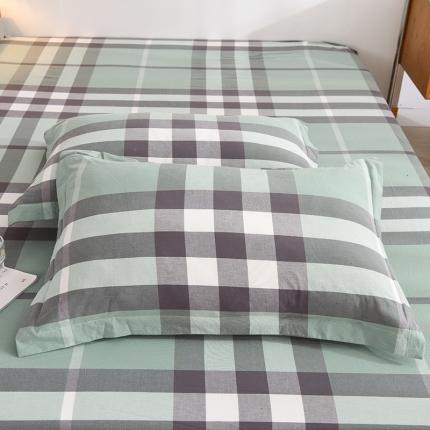 91家纺网 家纺一手货源 找家纺 甜之梦2025新款水洗棉单品枕套一对（任何尺寸都可以定做） 摩卡青绿